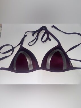 PINK Victoria's Secret Plum and Silver Triangle Bandeau Top